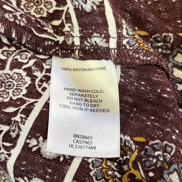 HINGE Bohemian Top Indian Block Print, Size S - Picture 5 of 9